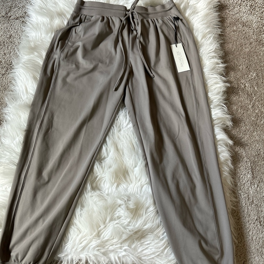 NWT Rachel Zoe Taupe Drawstring Joggers Sz M